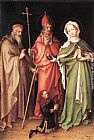 Hubert Wall Art - Saints Catherine, Hubert and Quirinus with a Donor